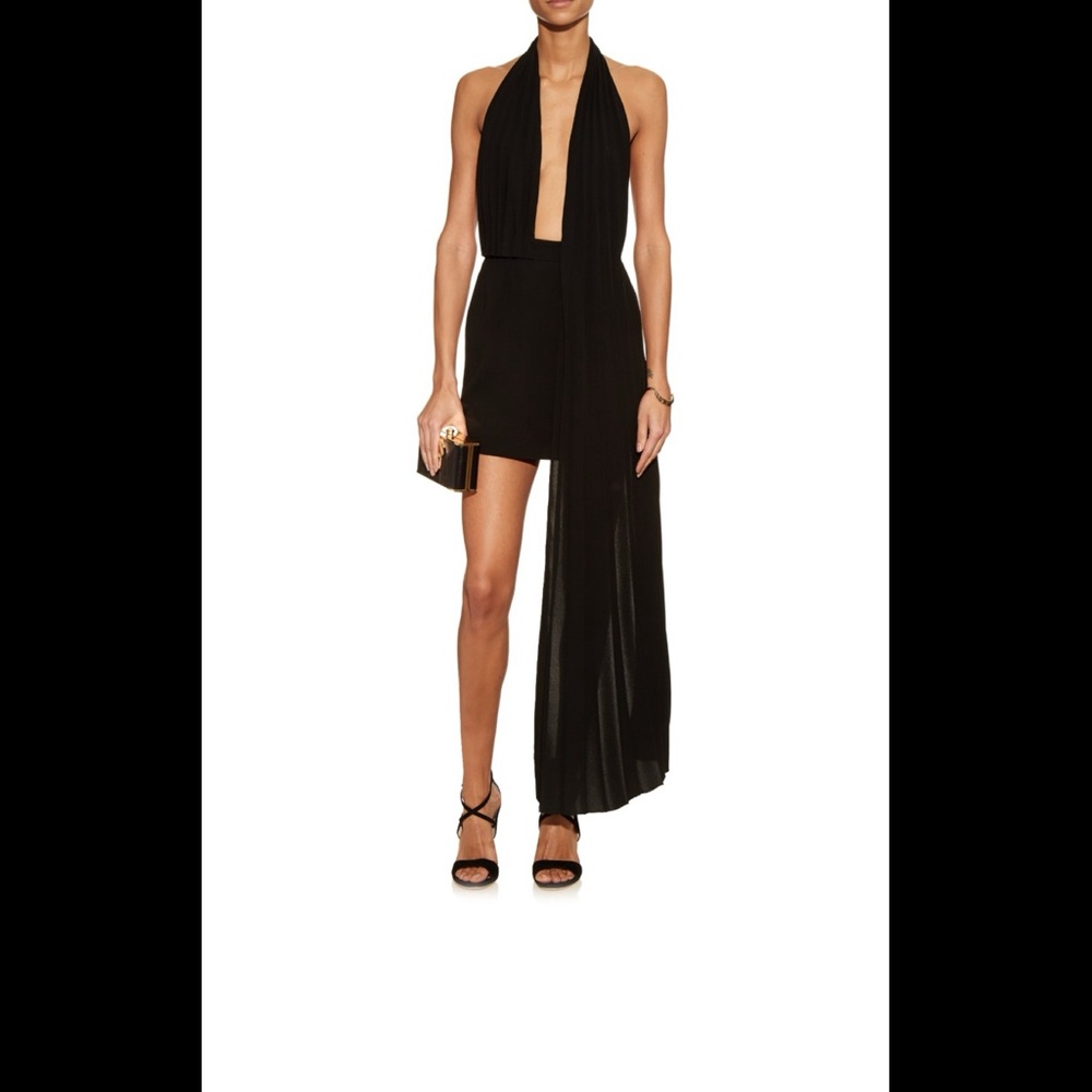 Anthony Vaccarello Elegant Black Halter Dress (previous designer of Versace)